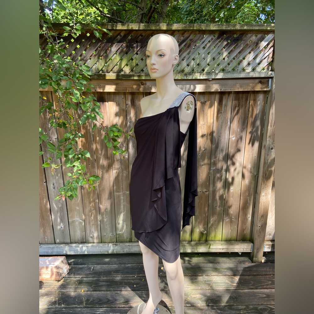 🐦‍⬛ 5/$25 🐦‍⬛ Fancy & Flowy Single Strap Asymmetrical Dress - Picture 2 of 16